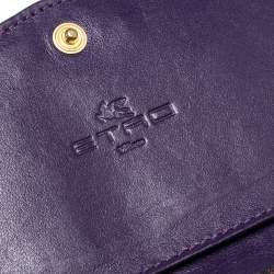 Pre Owned Etro Purple Paisley Nylon Continental Wallet