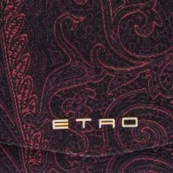 Pre Owned Etro Purple Paisley Nylon Continental Wallet