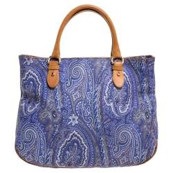 Etro Multicolor Paisley Print Coated Canvas and Leather Tote