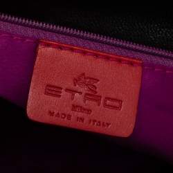 Pre Owned Etro Brown/Mustard Yellow Leather Satchel