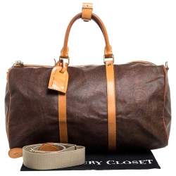Pre Owned Etro Paisley Coated Canvas and Leather Weekender Duffel Bag