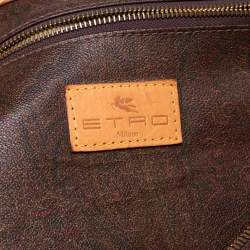 Pre Owned Etro Paisley Coated Canvas and Leather Weekender Duffel Bag