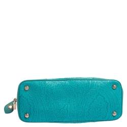 Pre Owned Etro Blue Paisley Embossed Leather Satchel