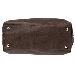 مملوكة مسبقًا Etro Brown/Purple Paisley Printed Canvas and Lizard Embossed Leather Tote