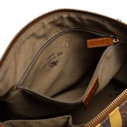 مملوكة مسبقًا حقيبة إيترو بولر كانفاس مقوى طباعة بيزلي مخططة صفراء/ بنية