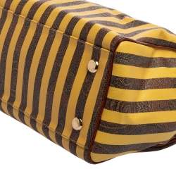 مملوكة مسبقًا حقيبة إيترو بولر كانفاس مقوى ط باعة بيزلي مخططة صفراء/ بنية