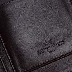 Pre Owned Etro Red Croc Embossed Leather Zip Around Organizer Wallet