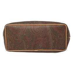 مملوكة مسبقًا حقيبة يد إيترو شوبر جلد و كانفاس مقوى مطبوع بايزلي بني 