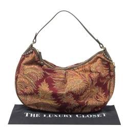 Pre Owned Etro Multicolor Paisley Canvas and Velvet Zip Detail Hobo