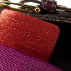 Etro Tricolor Paisley Coated Canvas and Croc Embossed Leather Shoulder Bag