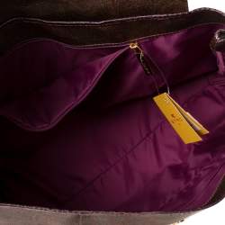 Etro Tricolor Paisley Coated Canvas and Croc Embossed Leather Shoulder Bag