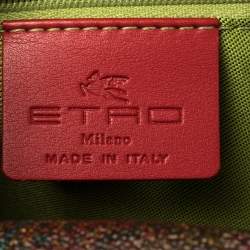Etro Multicolor Coated Canvas And Leather Satchel