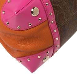 Etro Multicolor Coated Canvas And Leather Satchel
