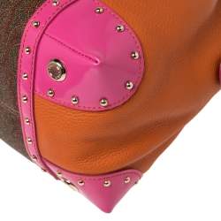 Etro Multicolor Coated Canvas And Leather Satchel