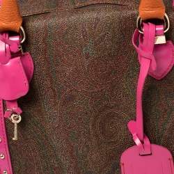 Etro Multicolor Coated Canvas And Leather Satchel