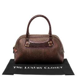 Etro Multicolor Paisley Print Coated Canvas and Leather Eyelet Satchel 