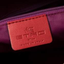 Etro Multicolor Paisley Print Coated Canvas and Leather Eyelet Satchel 