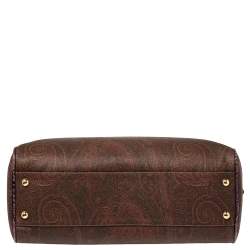 Etro Multicolor Paisley Print Coated Canvas and Leather Eyelet Satchel 
