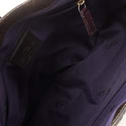 Pre Owned Etro Brown Paisley Coated Canvas and Lizard Embossed Tote