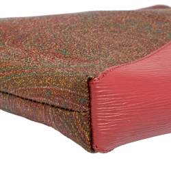 Etro Multicolor Paisley Print Coated Canvas and Leather Slim Zip Pouch