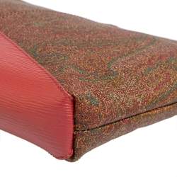 Etro Multicolor Paisley Print Coated Canvas and Leather Slim Zip Pouch
