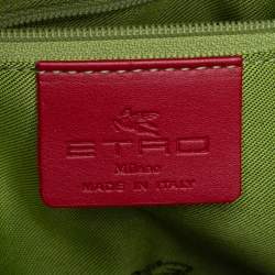 مملوكة مسبقًا حقيبة إيترو كانفاي مقوى بيزلي مطبوع وجلد بسحاب