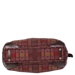 Pre Owned Etro Multicolor Paisley Print Fabric and Leather Zip Satchel 