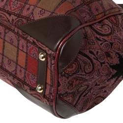 Pre Owned Etro Multicolor Paisley Print Fabric and Leather Zip Satchel 