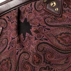 Pre Owned Etro Multicolor Paisley Print Fabric and Leather Zip Satchel 