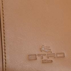 Etro White/Brown Paisley Print Coated Canvas Continental Wallet