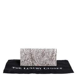Etro White/Brown Paisley Print Coated Canvas Continental Wallet