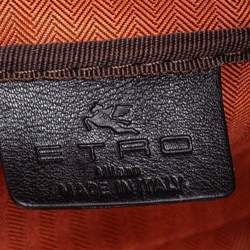 مملوكة مسبقًا حقيبة يد توتس ايترو كانفاس مقوى و قطيفة مطبوع بايزلي بني داكن 