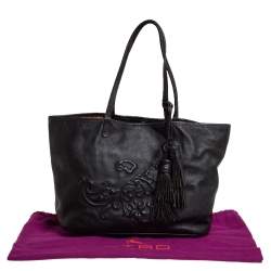 Pre Owned حقيبة يد توتس ايترو جلد نقشة بايزلي بني داكن