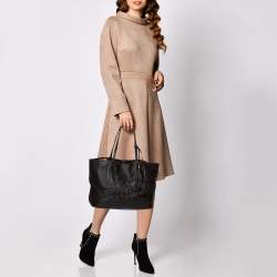 Pre Owned حقيبة يد توتس ايترو جلد نقشة بايزلي بني داكن