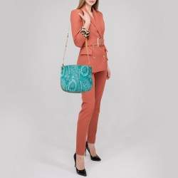 مملوكة مسبقًا Etro Paisley Print Coated Canvas Shoulder Bag