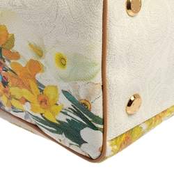 Etro Multicolor Floral Print Coated Canvas and Leather Boston Bag
