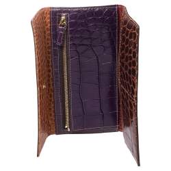 Pre Owned Etro Brown Paisley Coated Canvas Trifold Continental Wallet 