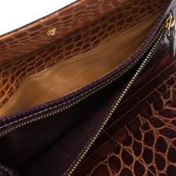 Pre Owned Etro Brown Paisley Coated Canvas Trifold Continental Wallet 