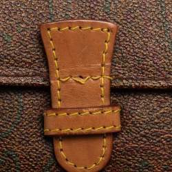 Pre Owned Etro Brown Paisley Coated Canvas and Leather Trim Belt Bag