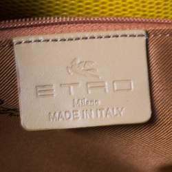 Etro Yellow/Brown Paisley Print Coated Canvas and Leather Tote
