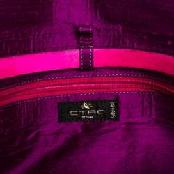 Pre Owned Etro Purple Mesh  Embroidered Shoulder Bag 