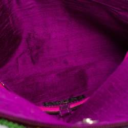 Pre Owned Etro Purple Mesh  Embroidered Shoulder Bag 