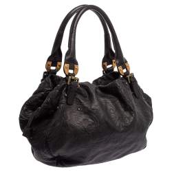 Etro Black Leather Top Handle Satchel