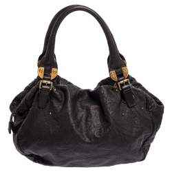 Etro Black Leather Top Handle Satchel