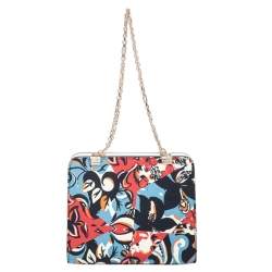 Etro Beige Printed Coated Canvas Chain Shoulder Bag