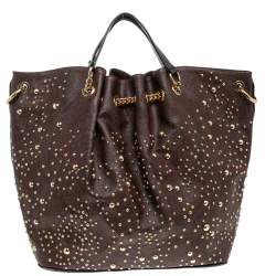 Pre Owned حقيبة يد توتس إيترو كانفاس مقوى طباعة بيزلي بني بسلسلة