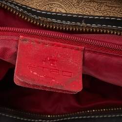 Pre Owned Etro Beige/Brown Paisley Printed Fabric And Leather Satchel