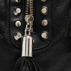 Pre Owned حقيبة يد توتس إيترو جلد أسود مزخرفة