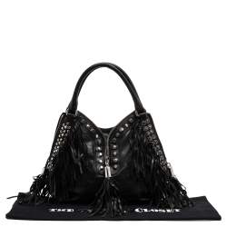 Pre Owned حقيبة يد توتس إيترو جلد أسود مزخرفة