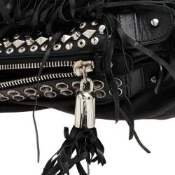 Pre Owned حقيبة يد توتس إيترو جلد أسود مزخرفة